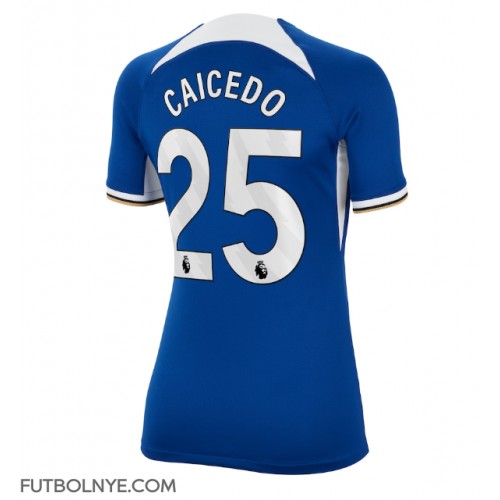 Camiseta Chelsea Moises Caicedo #25 Primera Equipación para mujer 2023-24 manga corta